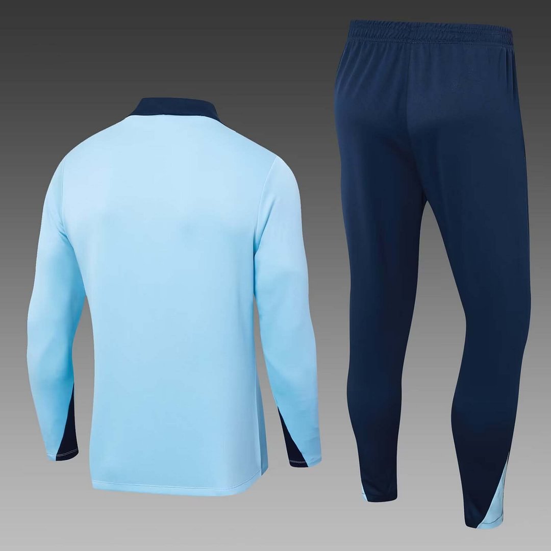 2024 France Half-Pull Training Suit Baby blue Football Shirt Set-mysite Custom Football Kit- Nextkits