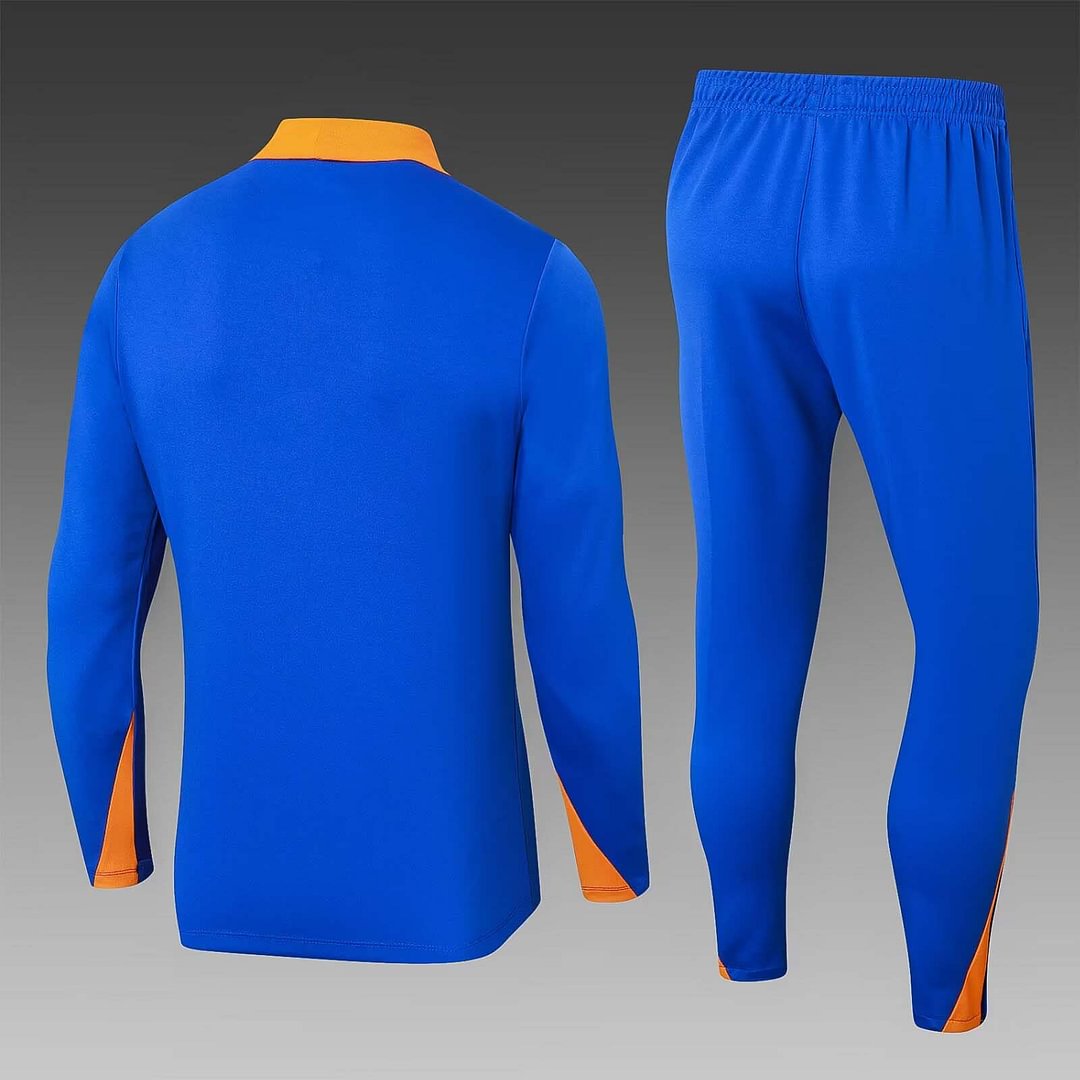 2024 Netherlands Half-Pull Training Suit Colorful Blue Football Shirt Set-mysite Custom Football Kit- Nextkits