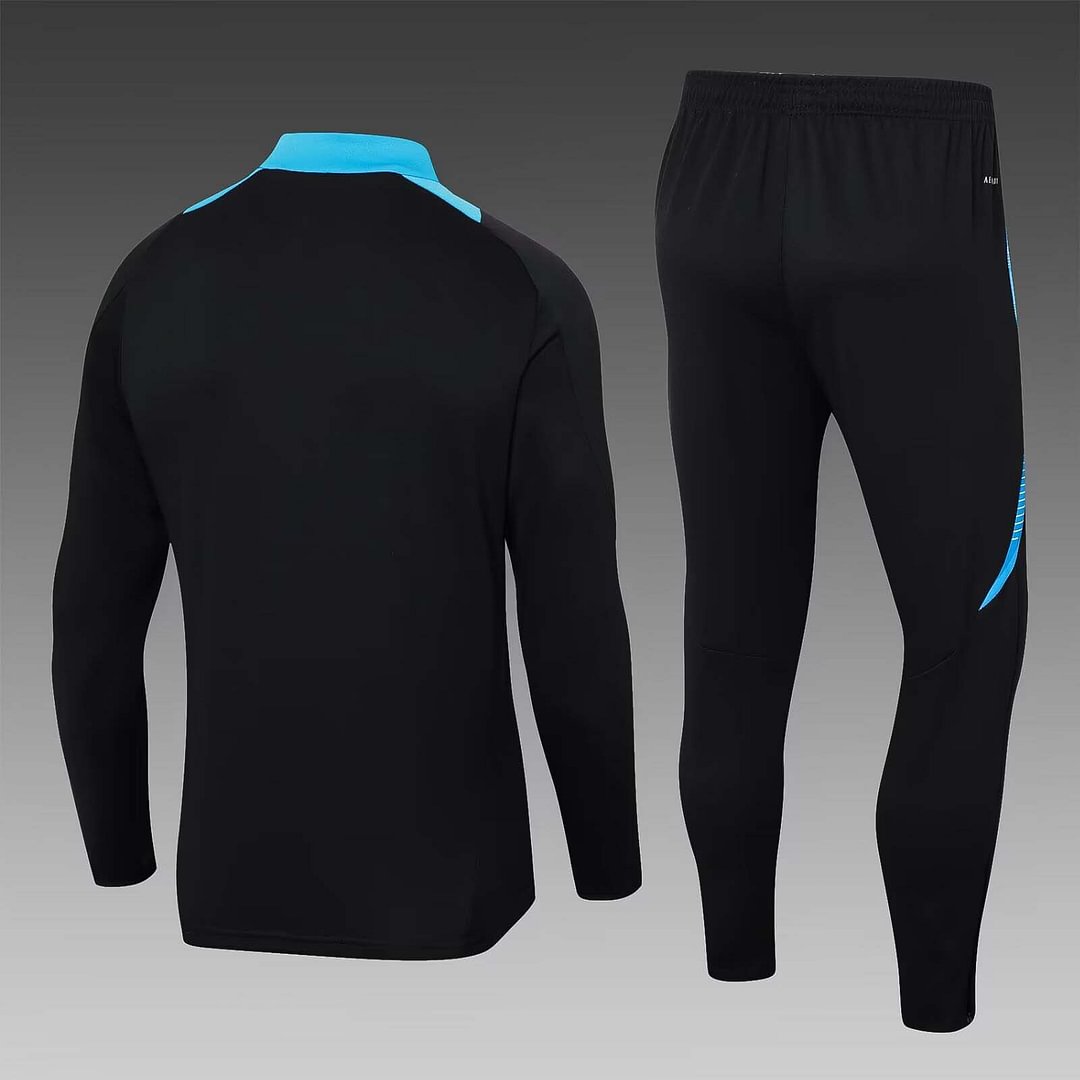 2024 Argentina Half-Pull Training Suit Black Football Shirt Set-mysite Custom Football Kit- Nextkits