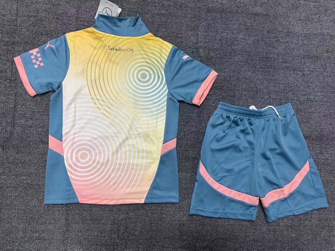 24/25 Manchester City Fourth Away Football Shirt Kids Size Suit-mysite Custom Football Kit- Nextkits