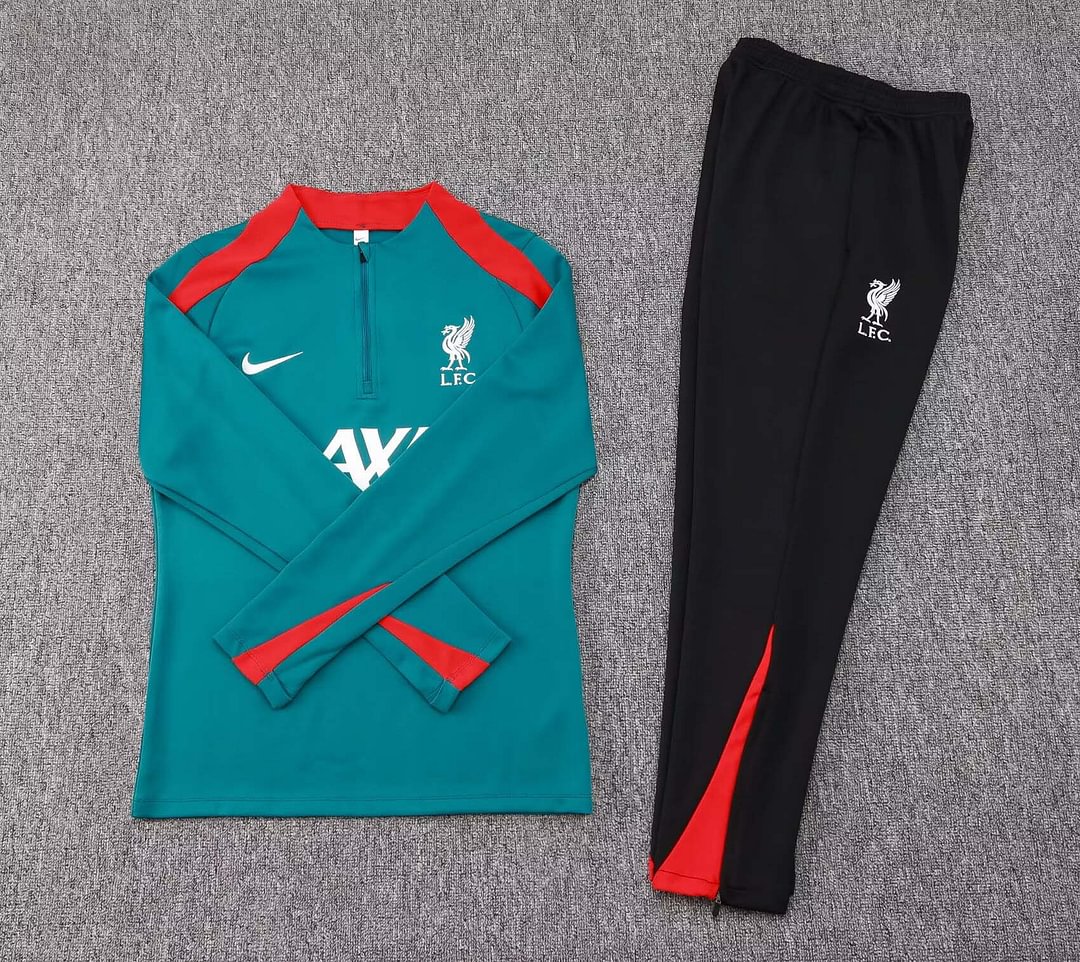 24/25 Liverpool Half-Pull Training Suit Green Jersey Set-mysite Custom Football Kit- Nextkits