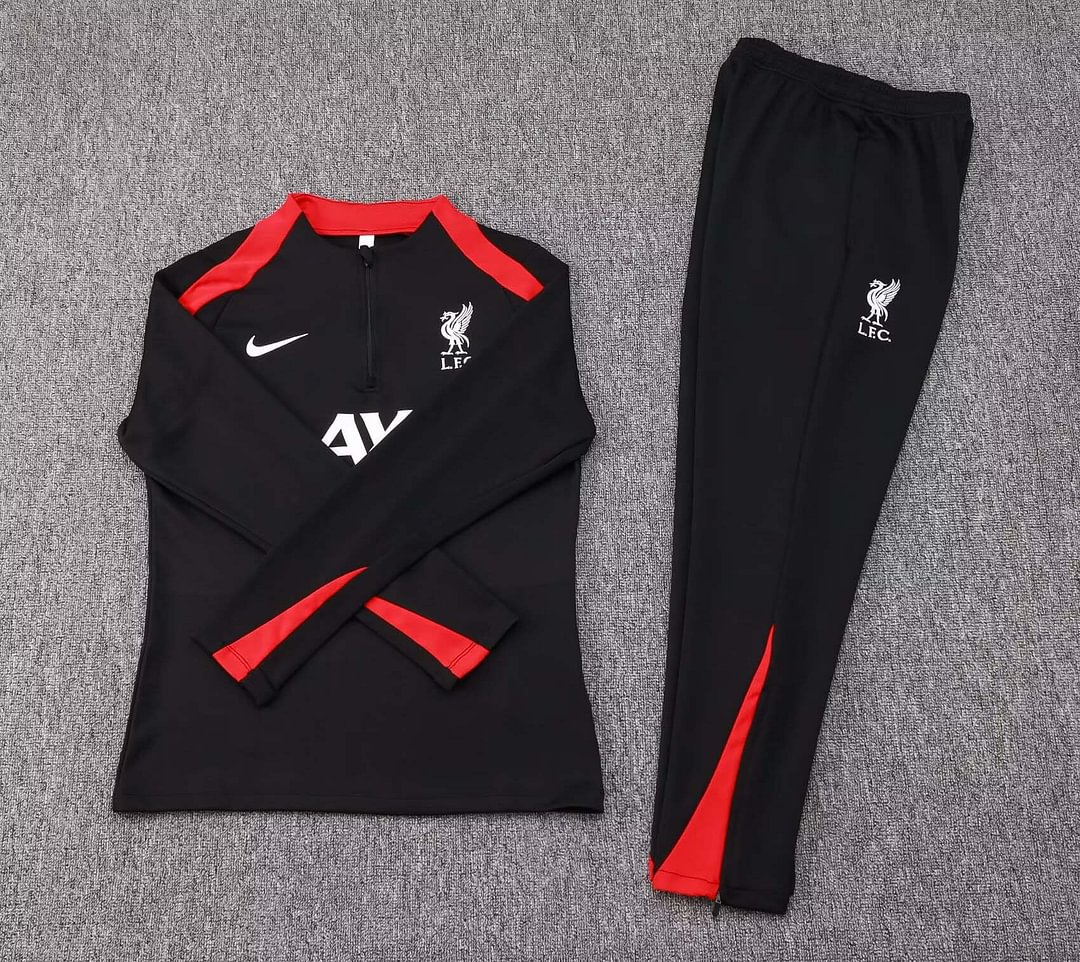 24/25 Liverpool Half-Pull Training Suit Black Jersey Set-mysite Custom Football Kit- Nextkits