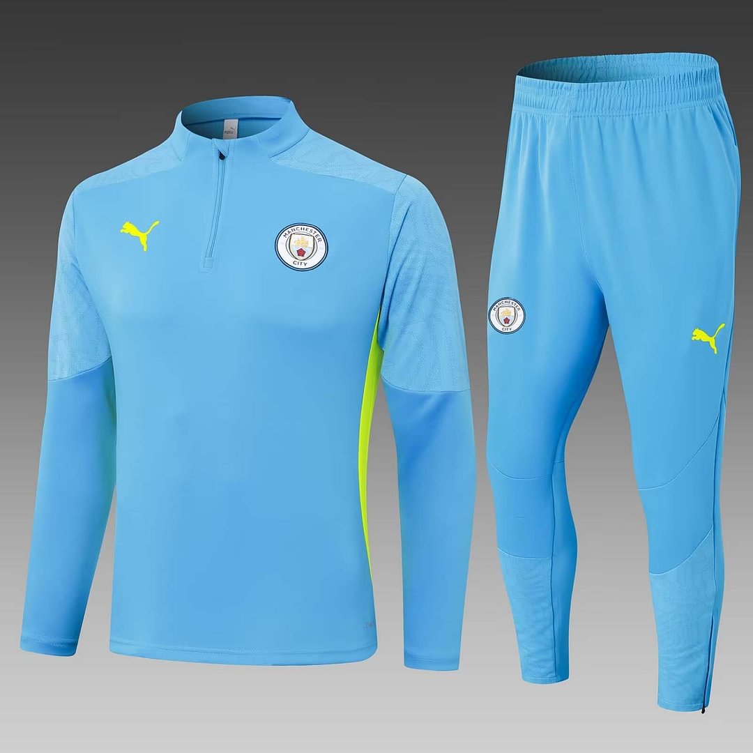 24/25 Manchester City Half-Pull Training Suit Blue Football Shirt Set-mysite Custom Football Kit- Nextkits