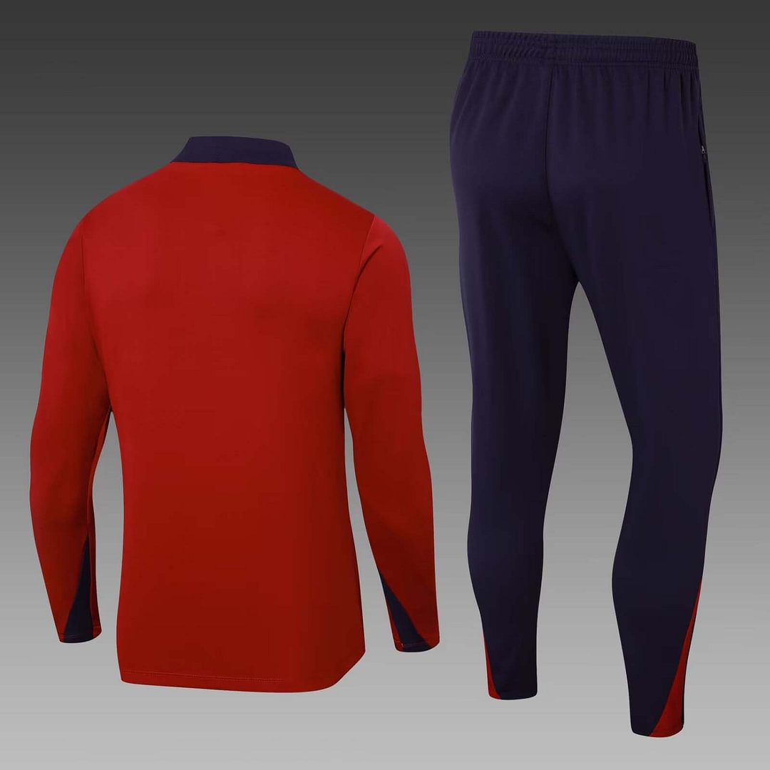 2024 England Half-Pull Training Suit Date red Soccer Jersey Set-mysite Custom Football Kit- Nextkits