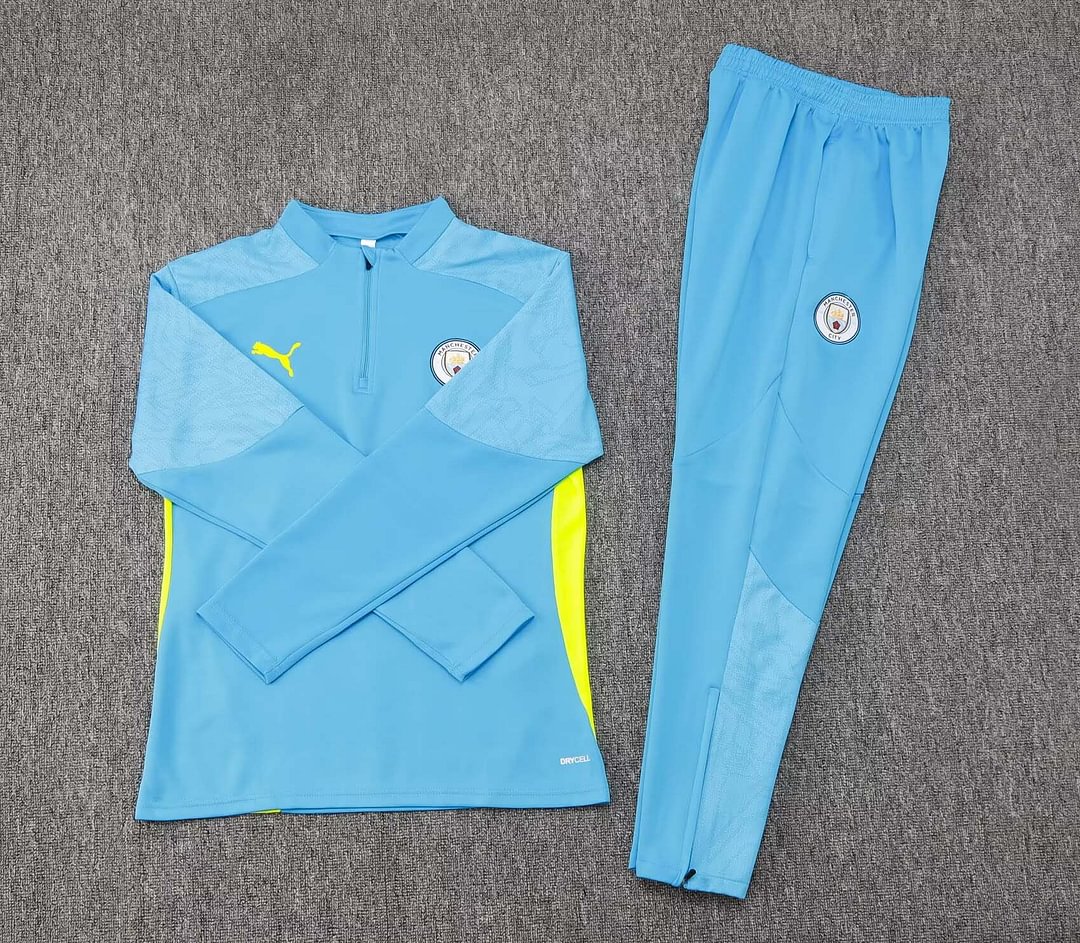 24/25 Manchester City Half-Pull Training Suit Blue Football Shirt Set-mysite Custom Football Kit- Nextkits