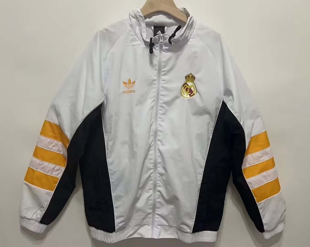 24/25 Real Madrid Windbreaker White Soccer Jersey-mysite Custom Football Kit- Nextkits