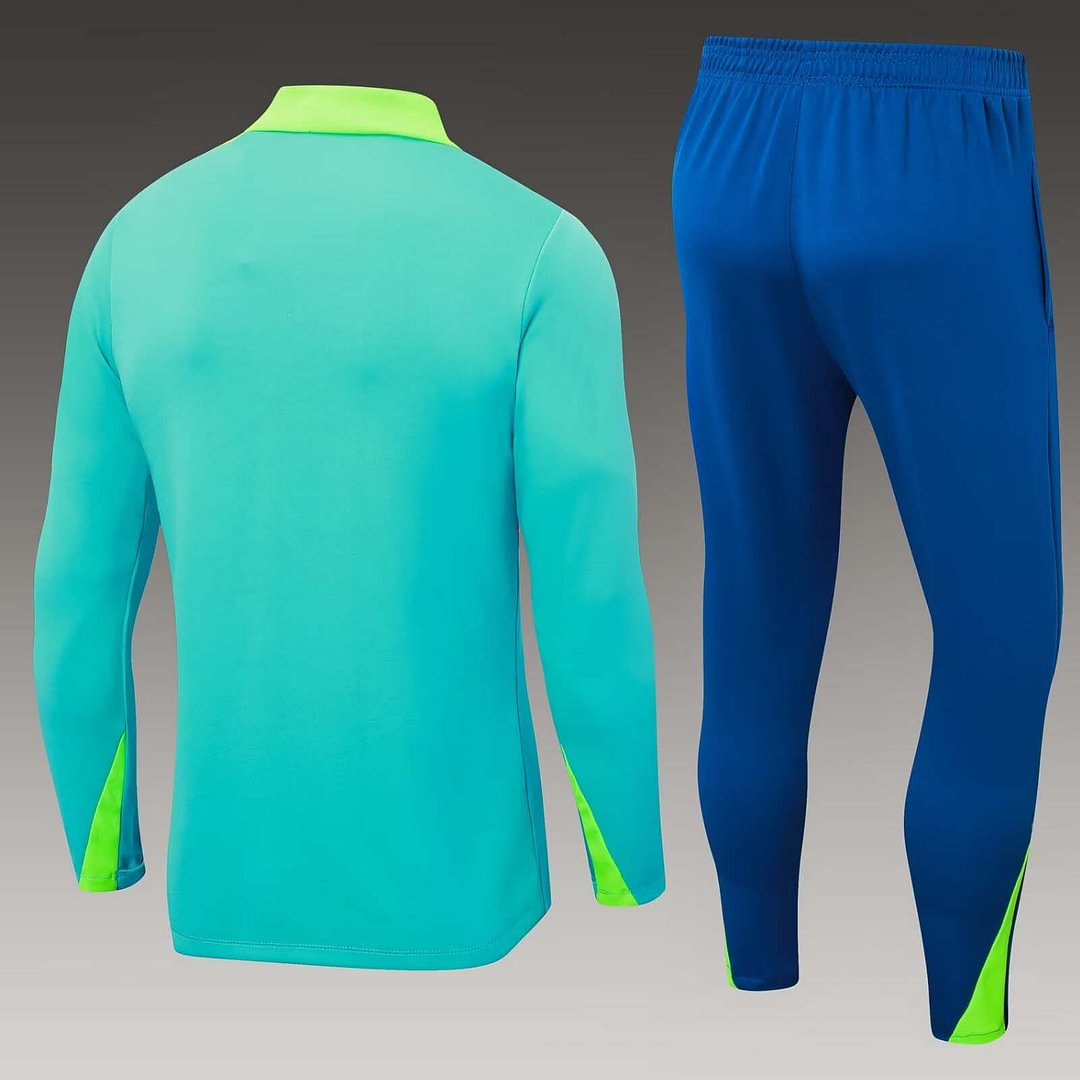 2024 Brazil Half-Pull Training Suit Light green Football Shirt Set-mysite Custom Football Kit- Nextkits