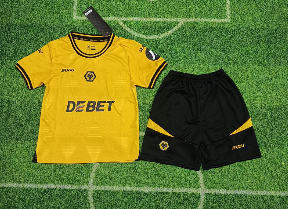 24/25 Wolverhampton Wanderers Home Football Shirt Kids Size Suit-mysite Custom Football Kit- Nextkits