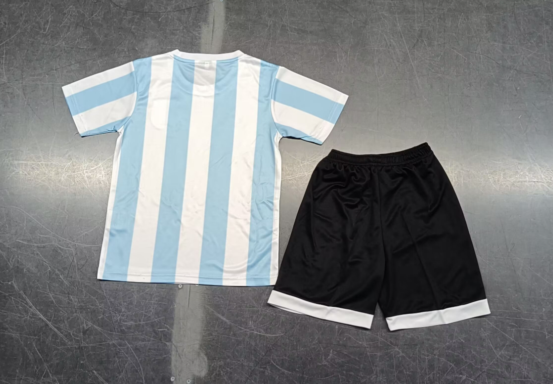 1986 Retro Argentina Home Football Shirt Kids Size Suit-mysite Custom Football Kit- Nextkits