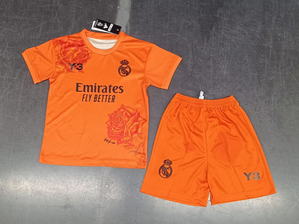 24/25 Real Madrid Orange Joint Version Football Shirt Kids Size Suit-mysite Custom Football Kit- Nextkits