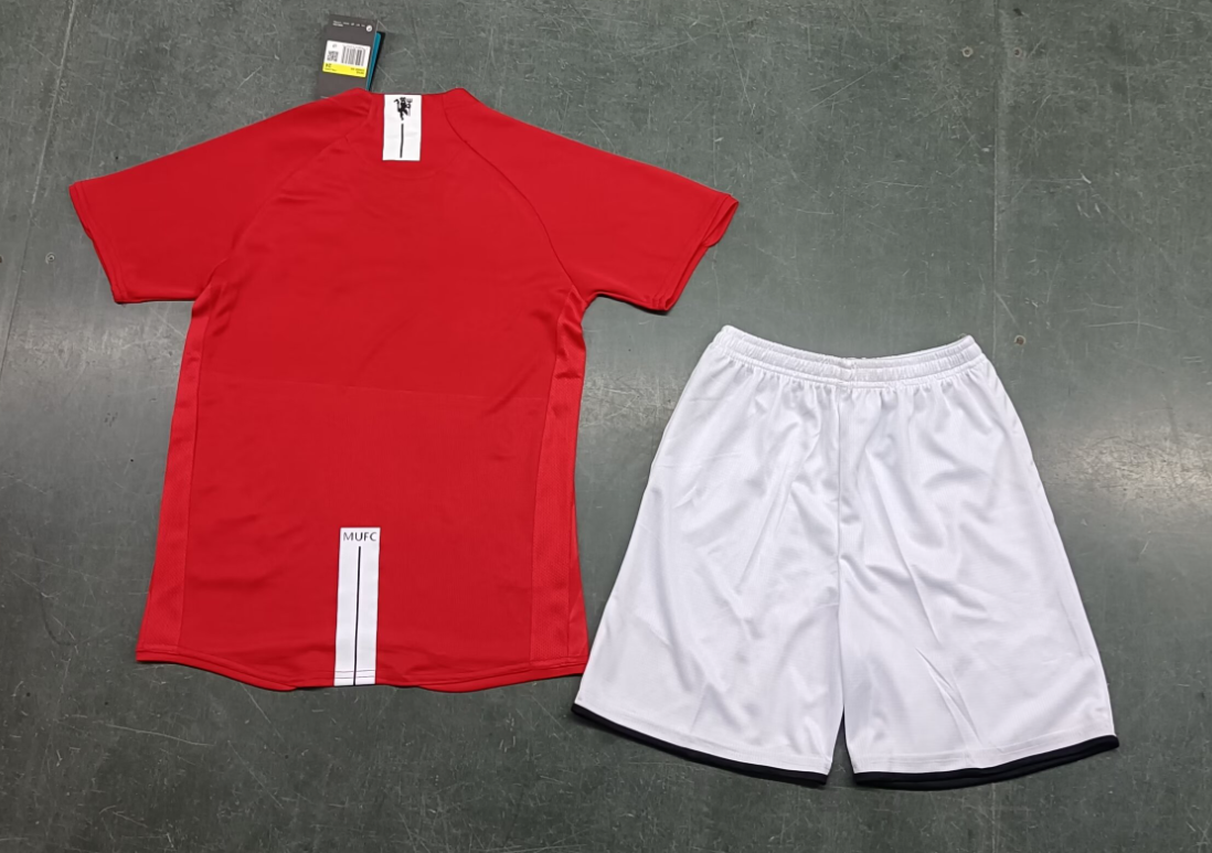 07/08 Retro Manchester United Home Champions Final Jersey Kids Size Suit-mysite Custom Football Kit- Nextkits