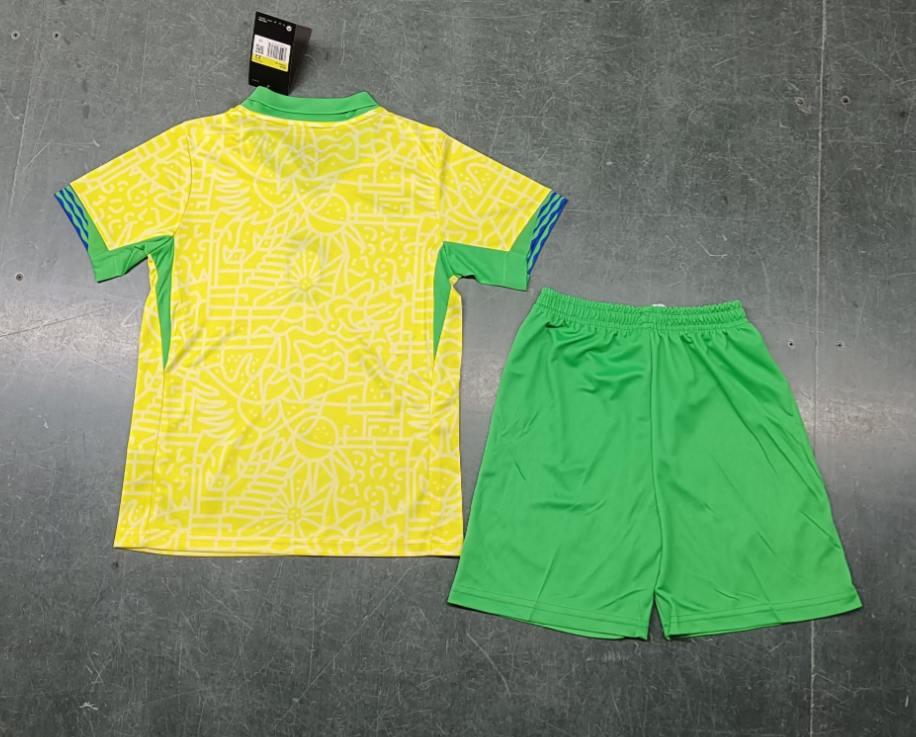 23/24 Brazil Home Football Shirt Kids Size Suit-mysite Custom Football Kit- Nextkits