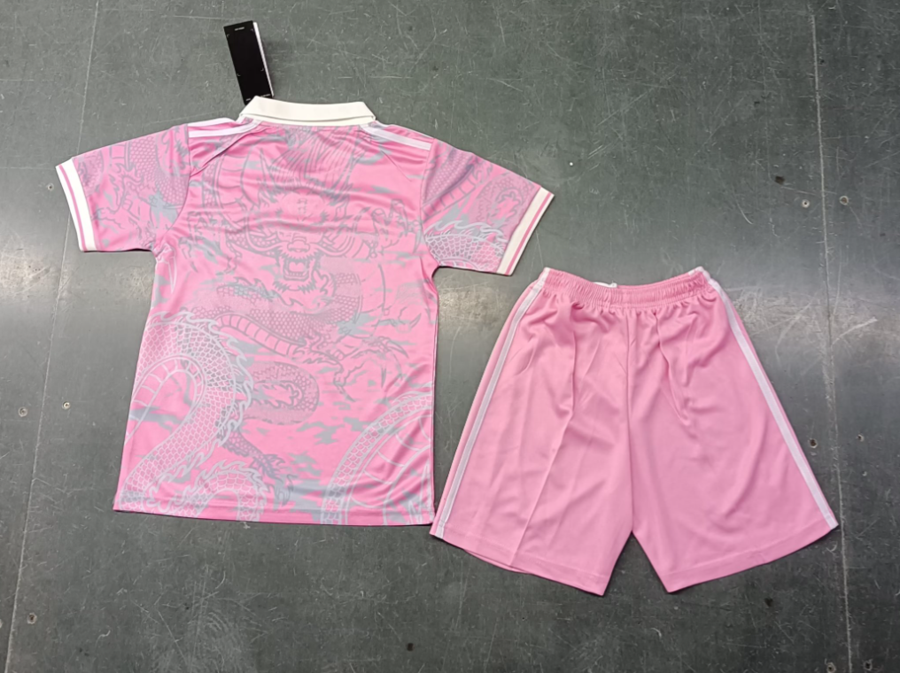 23/24 Real Madrid Pink Fan Version Football Shirt Kids Size Suit-mysite Custom Football Kit- Nextkits