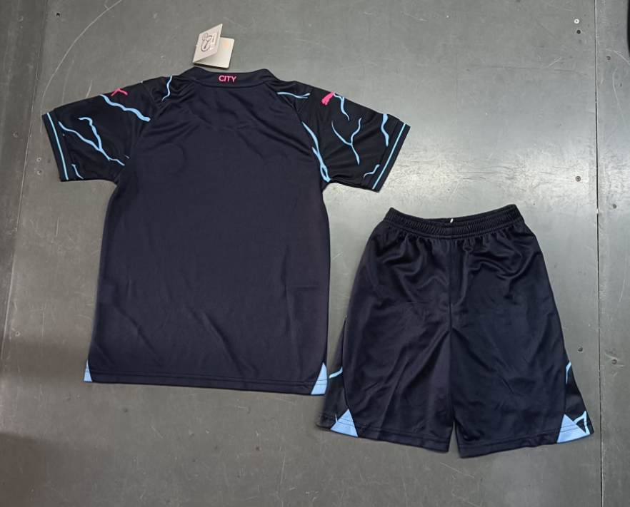 23/24 Manchester City Third Away Football Jersey Kids Size Suit-mysite Custom Football Kit- Nextkits