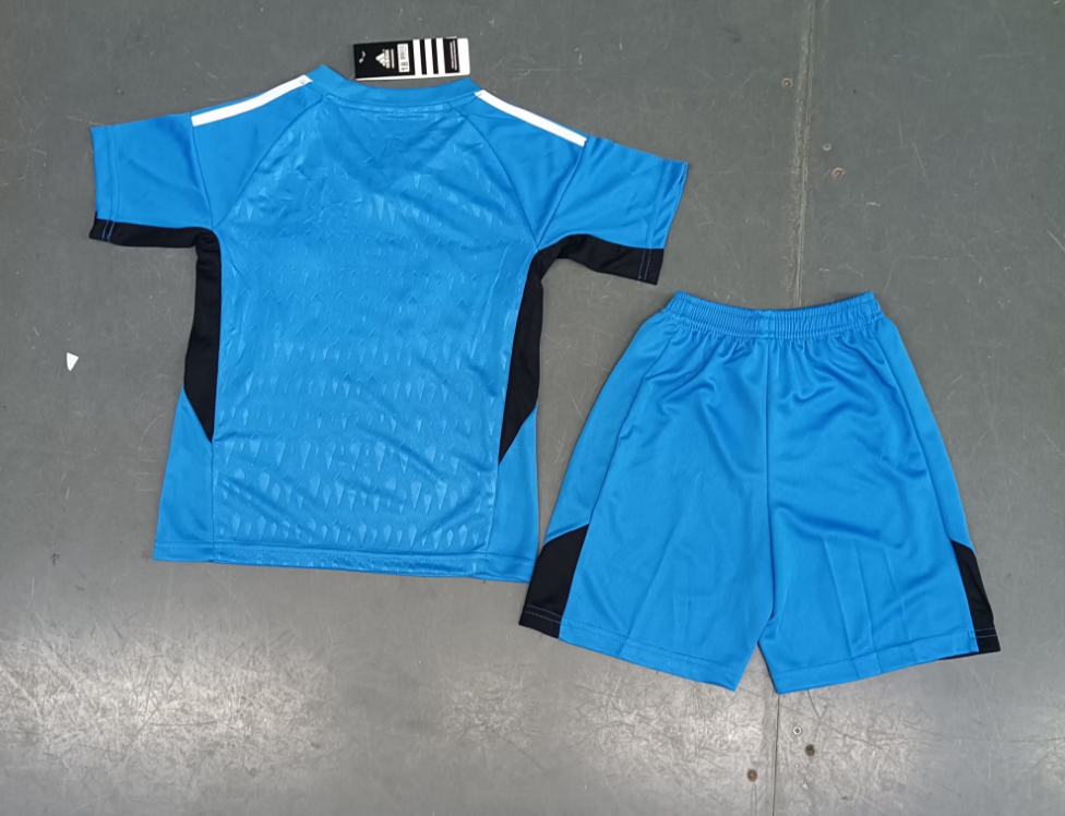 23/24 Real Madrid Blue Goalkeeper Football Shirt Kids Size Suit-mysite Custom Football Kit- Nextkits