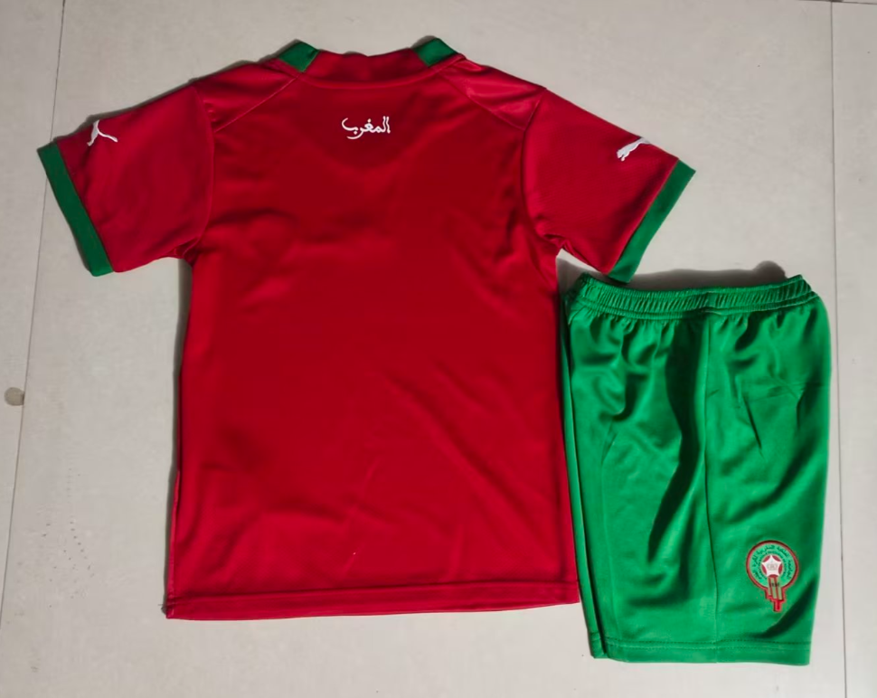 22/23 Morocco Home Football Shirt Kids Size Suit-mysite Custom Football Kit- Nextkits