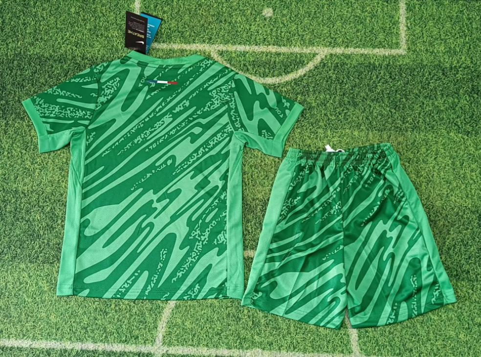 24/25 Paris Saint-Germain Green Goalkeeper Football Shirt Kids Size Suit-mysite Custom Football Kit- Nextkits