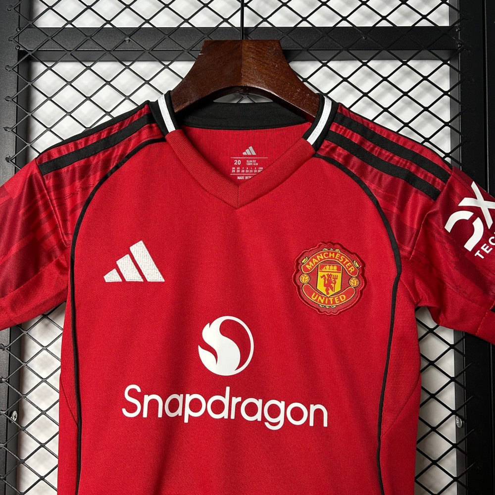 25/26 Manchester United Home Football Shirt Kids Size Suit-mysite Custom Football Kit- Nextkits