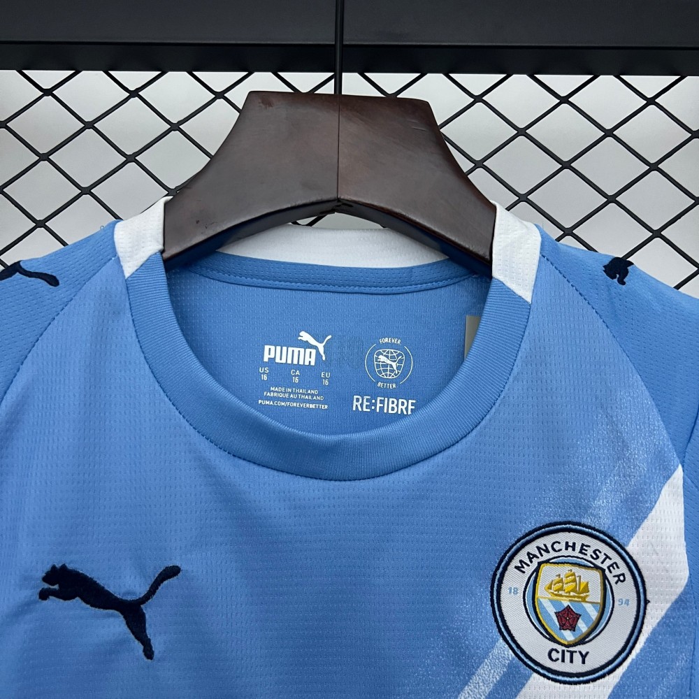 25/26 Manchester City Home Football Shirt Kids Size Suit-mysite Custom Football Kit- Nextkits