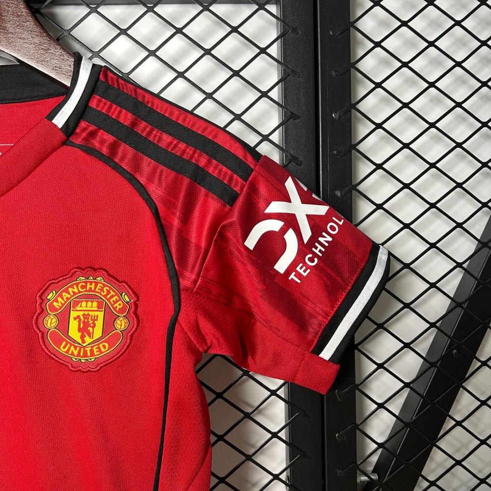 25/26 Manchester United Home Football Shirt Kids Size Suit-mysite Custom Football Kit- Nextkits